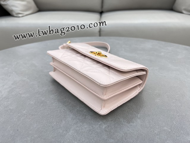 Dior专柜新款迪奥高仿原单胭脂粉链条手袋小号斜挎女包 djfk1464